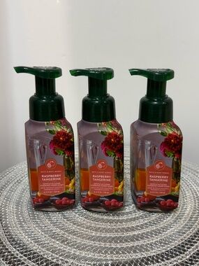 BBW Raspberry Tangerine Foaming Hand Soap Set of 3 NWT